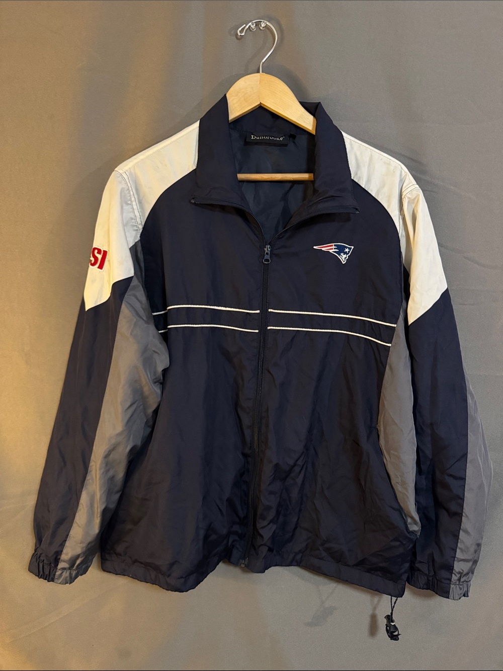 Dunbrooke Navy and White New England Patriots Windbreaker Jacket - Picture 1 of 4